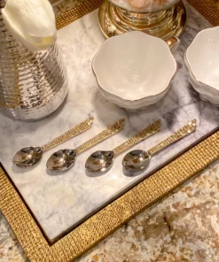 Inspire Me! Home Decor Mosaic Tea Spoons (2 Colors) Gold