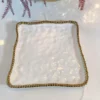 Inspire Me! Home Decor Gold And White Beaded Square Platter