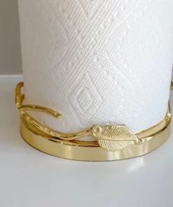 Inspire Me! Home Decor Gold Leaf Detailed Paper Towel Holder