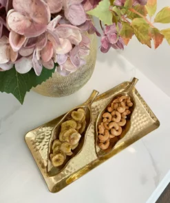 Inspire Me! Home Decor Gold Wavy Leaf Tray