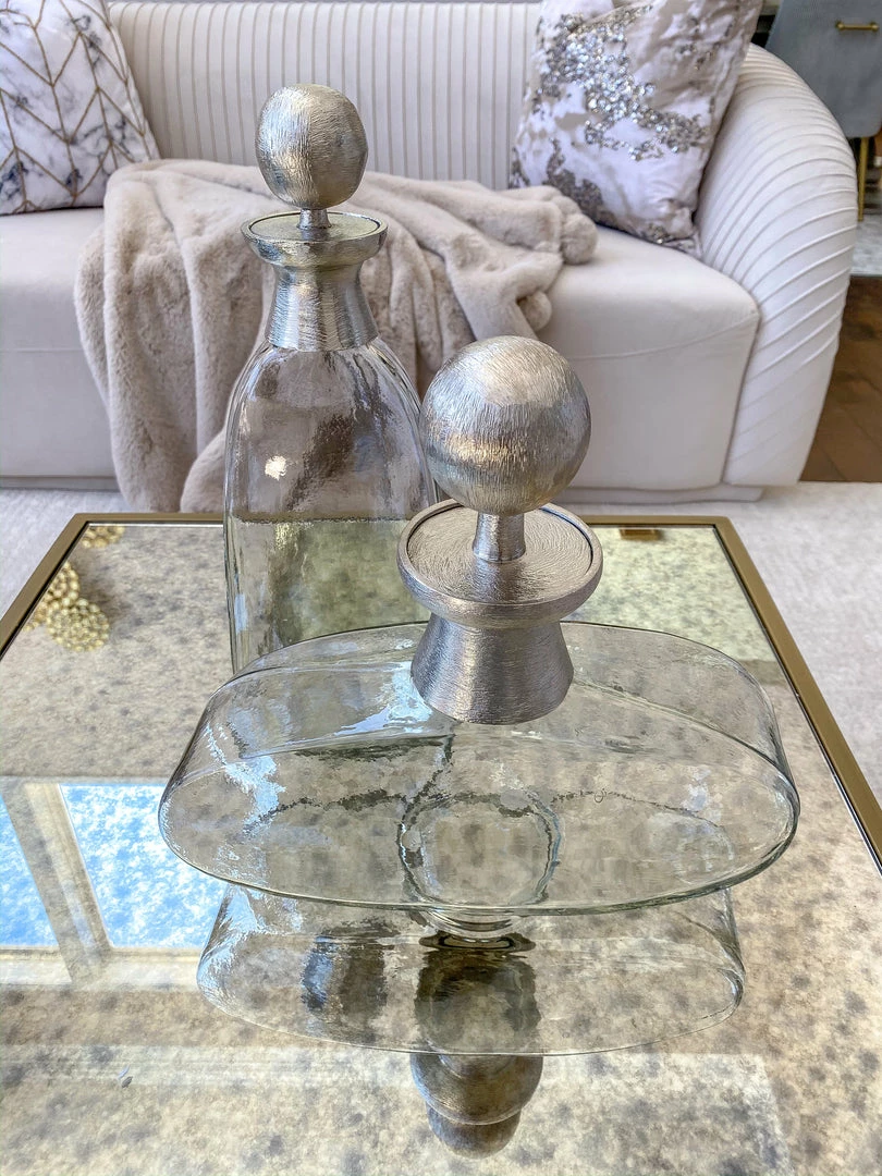 Inspire Me! Home Decor Glass Bottle With Silver Ball Stopper (2 Sizes) 6 Inspire Me! Home Decor Glass Bottle With Silver Ball Stopper (2 Sizes)