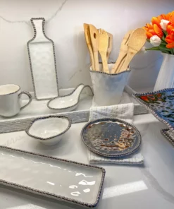 Inspire Me! Home Decor Silver Beaded Plate