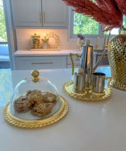 Inspire Me! Home Decor Gold Textured Ruffle Coffee/Tea Set Collection (4 Items Sold Individually)