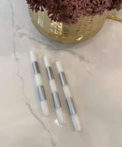 Inspire Me! Home Decor Silver Band Taper Candles (Set Of 6)