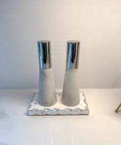 Inspire Me! Home Decor Set Of 2 Marble Salt & Pepper Shakers (2 Colors)