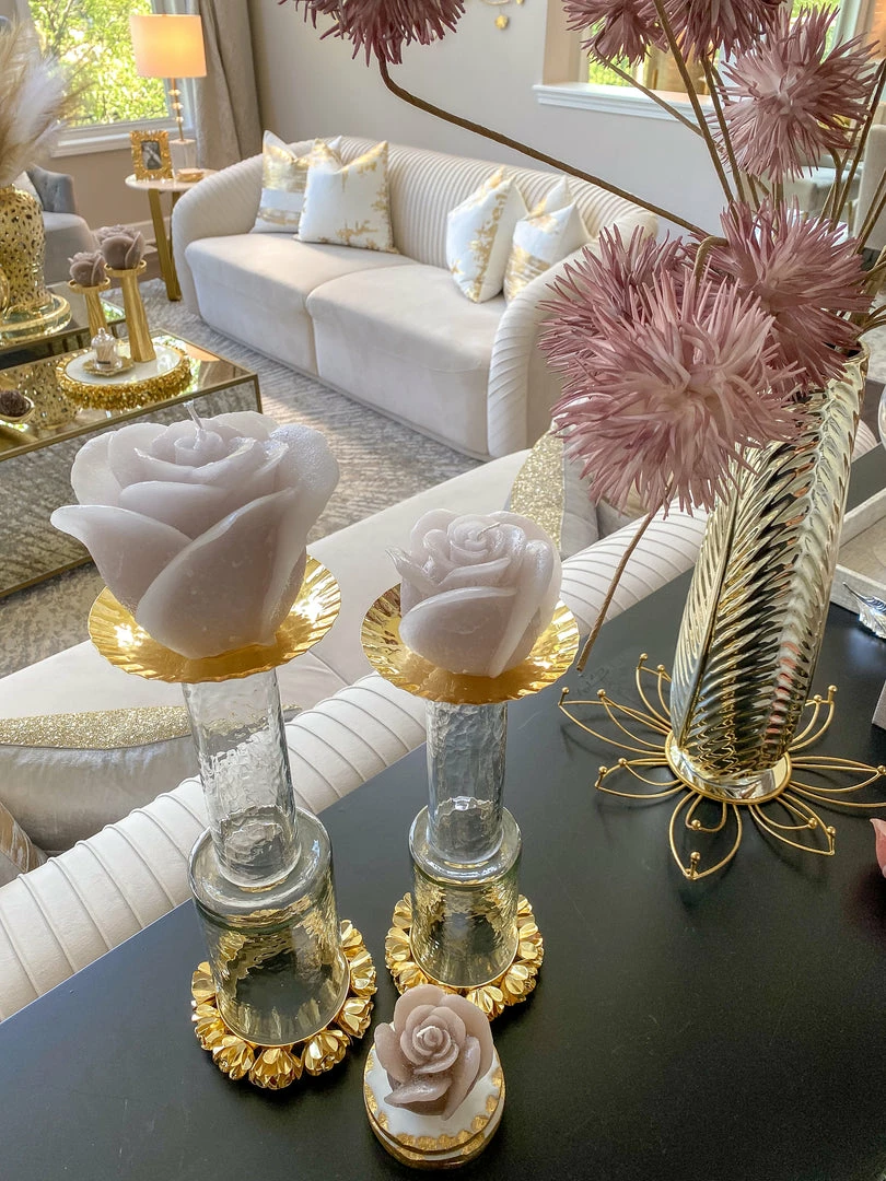 Inspire Me! Home Decor Ivory Rose Candle (3 Sizes) 3 Inspire Me! Home Decor Ivory Rose Candle (3 Sizes)