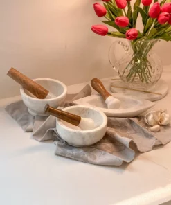 Inspire Me! Home Decor Marble Mortar And Pestle With Wooden Handle (3 Styles) KITCHEN