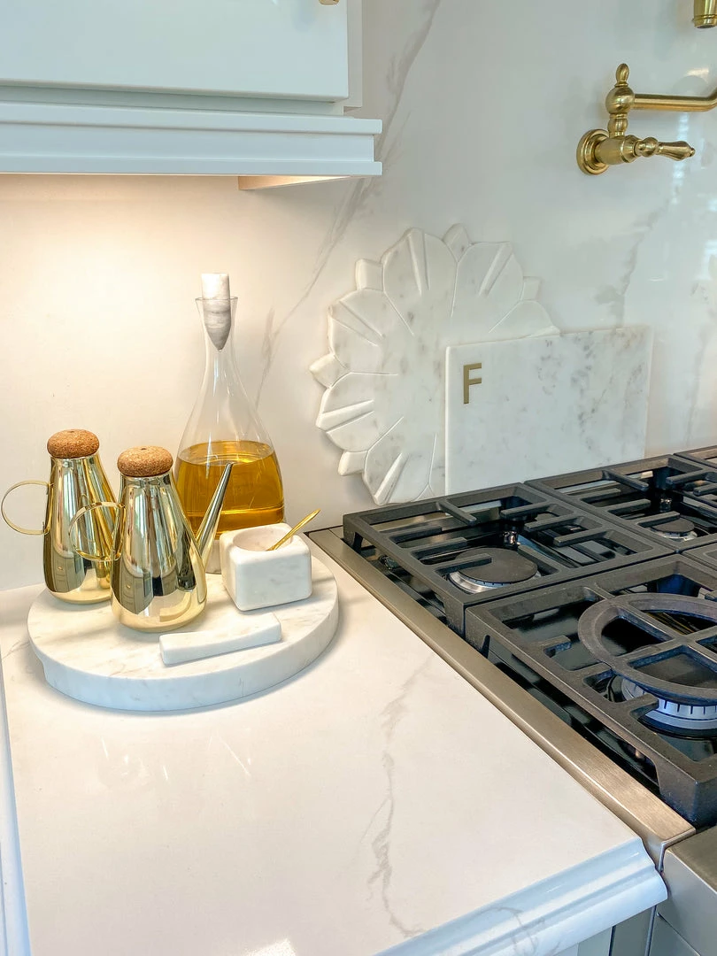 Inspire Me! Home Decor Round Marble Tray With Handle Grooves 4 Inspire Me! Home Decor Round Marble Tray With Handle Grooves