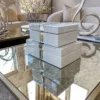 Inspire Me! Home Decor White Glass And Mirror Decorative Boxes (2 Sizes)