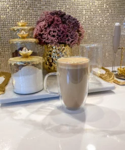 Inspire Me! Home Decor KITCHEN Set Of 2 Tall 15 Oz Double Wall Glass Mug