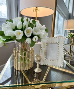 Inspire Me! Home Decor Glass Hurricane/Faux Floral Vase With Gold Twig Design (3 Sizes) 23 Inspire Me! Home Decor Glass Hurricane/Faux Floral Vase With Gold Twig Design (3 Sizes)