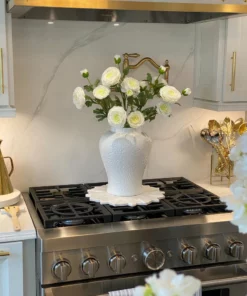 Inspire Me! Home Decor White Marble Lotus Board