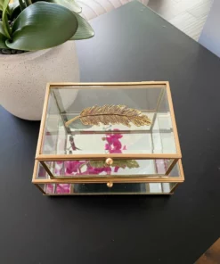 Inspire Me! Home Decor Rectangle Glass & Mirror Box With Gold Feather Detail (2 Sizes) 8 Inspire Me! Home Decor Rectangle Glass & Mirror Box With Gold Feather Detail (2 Sizes)