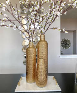 Inspire Me! Home Decor Polished Gold Hammered Vase