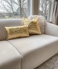 Cloud9d PILLOWS, RUGS, & THROWS Becca Ivory And Gold Pillow - 14