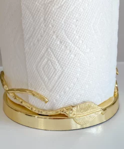 Inspire Me! Home Decor Gold Leaf Detailed Paper Towel Holder