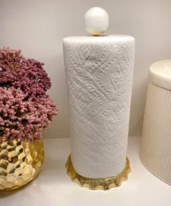 Inspire Me! Home Decor Gold White Top Paper Towel Holder