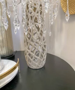 Inspire Me! Home Decor Champagne Ceramic Cut-Out Vase