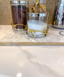 Inspire Me! Home Decor Gold Edged Marble Tray