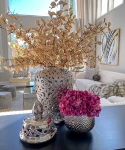 Inspire Me! Home Decor Silver Beaded Ginger Jar (2 Sizes)