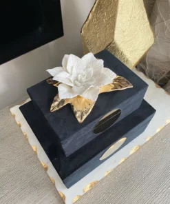 Inspire Me! Home Decor White And Gold Flower Decor