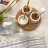 Inspire Me! Home Decor Set Of 3 Marble Spice Bowls W/ Gold Spoons And Wood Base