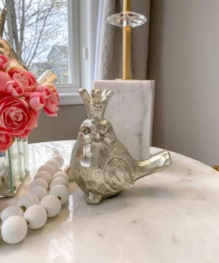 Inspire Me! Home Decor Light Champagne Birds W/ Crowns, Set Of 2