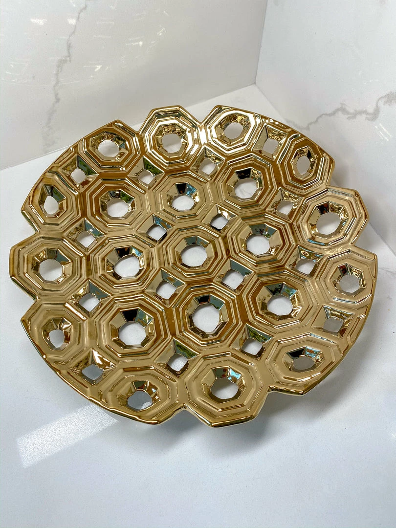 Inspire Me! Home Decor Circle Cutout Detailed Platter 4 Inspire Me! Home Decor Circle Cutout Detailed Platter