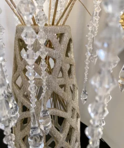 Inspire Me! Home Decor Champagne Ceramic Cut-Out Vase