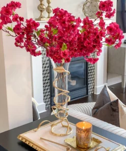 Inspire Me! Home Decor Glass And Metal Spiral Leaf Vase - Gold