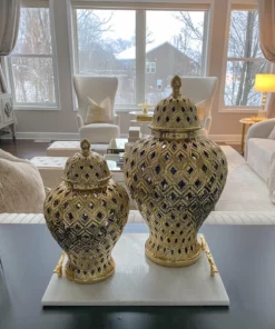 Inspire Me! Home Decor Small Gold Ginger Jar 14 Inspire Me! Home Decor Small Gold Ginger Jar