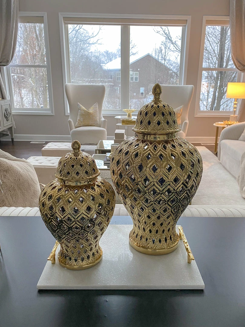 Inspire Me! Home Decor Small Gold Ginger Jar 7 Inspire Me! Home Decor Small Gold Ginger Jar