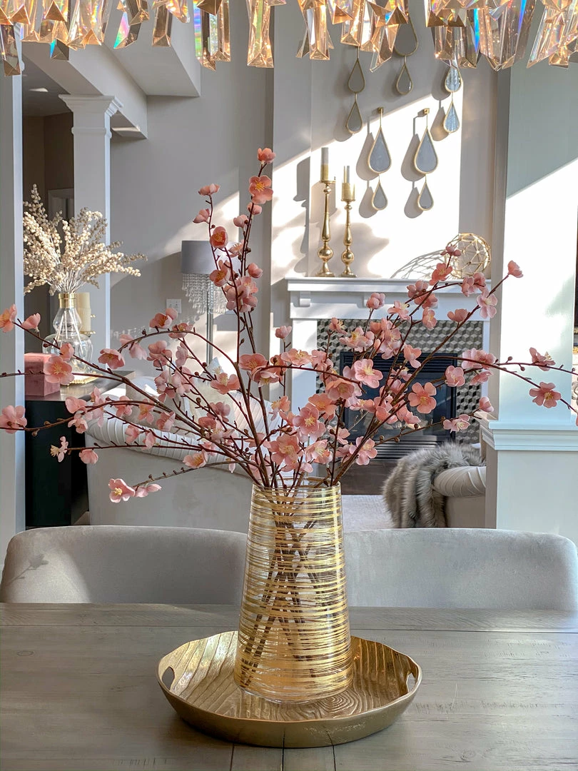 Inspire Me! Home Decor Gold Metal Wood Pattern Round Tray 5 Inspire Me! Home Decor Gold Metal Wood Pattern Round Tray