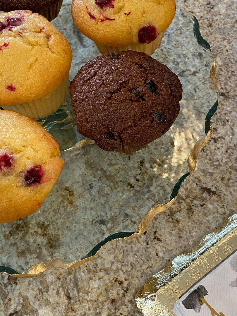 Inspire Me! Home Decor Stacked Glass Cake Stand With Textured Gold Rim (2 Sizes ) 19 Inspire Me! Home Decor Stacked Glass Cake Stand With Textured Gold Rim (2 Sizes )