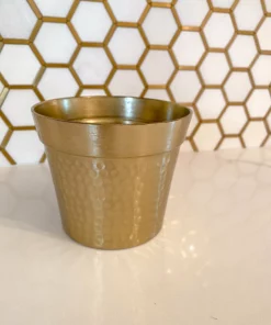 Inspire Me! Home Decor Gold Metal Hammered Pot
