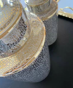 Inspire Me! Home Decor Jars White And Gold Elegant Jar With Lid (2 Sizes)