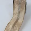 Inspire Me! Home Decor Beige And Glitter Ribbon Gold