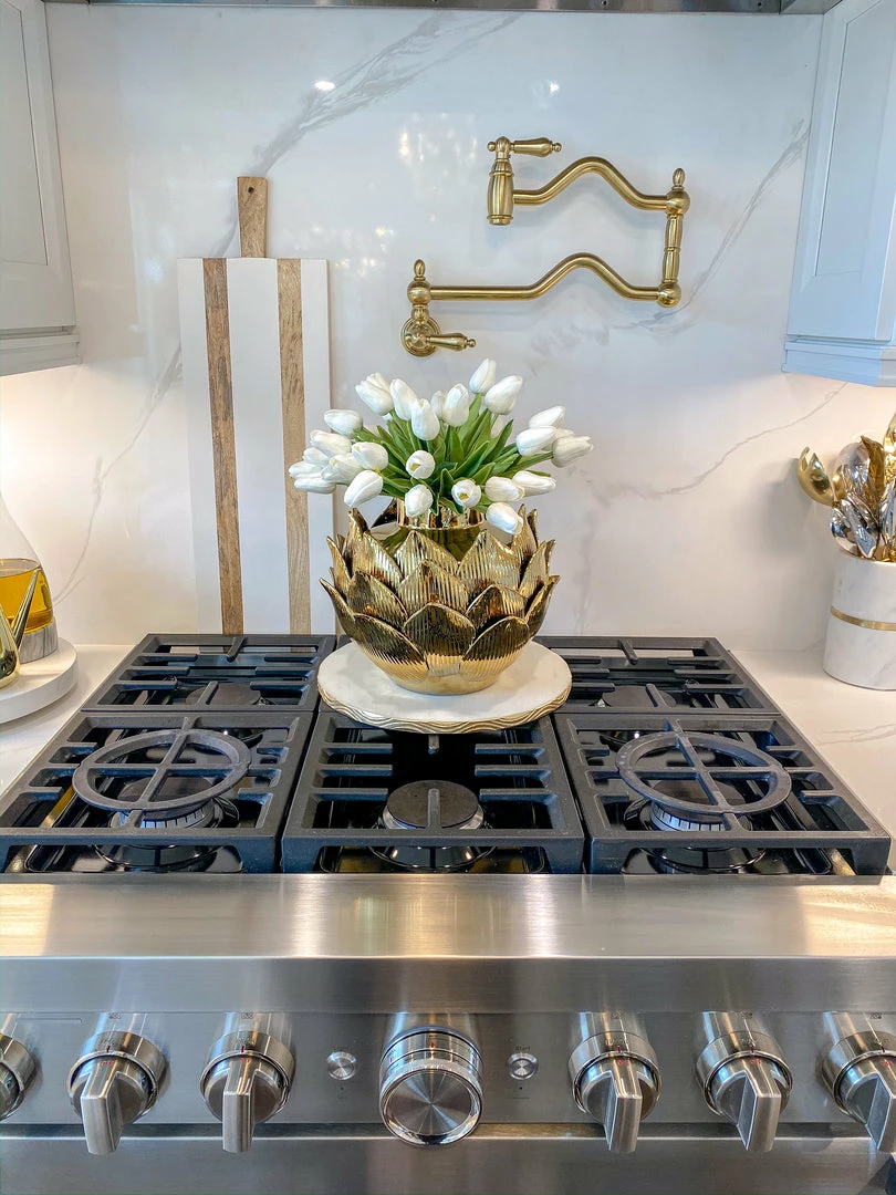 Inspire Me! Home Decor Gold Edged Round Marble Tray 6 Inspire Me! Home Decor Gold Edged Round Marble Tray