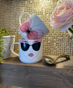 Inspire Me! Home Decor Butterfly Sunglasses Stack Mugs