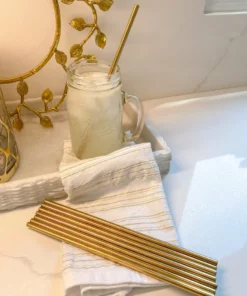 Inspire Me! Home Decor Gold Metal Straws