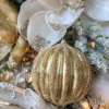 Inspire Me! Home Decor Gold Ribbed Orb Ornaments (2 Colors)