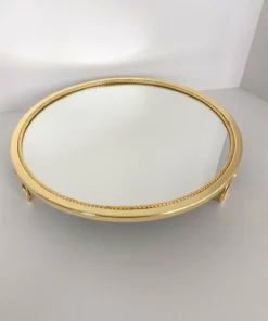 Inspire Me! Home Decor Gold Circle Mirror Tray W/ Circle Feet