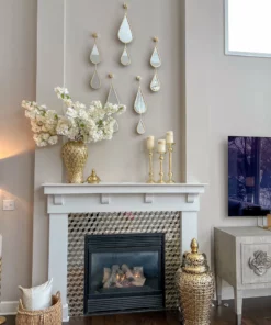 Inspire Me! Home Decor Ginger Jars Extra-Oversized Gold Pierced Patterned Floor Ginger Jar