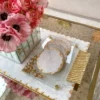Inspire Me! Home Decor Marble Coasters W/ Gold Hammered Edge