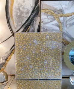 Inspire Me! Home Decor Gold And Silver Metal Flower Field Wall Art