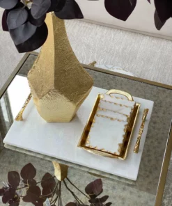 Inspire Me! Home Decor Marble Coasters W/ Gold Trim And Tray Set 21 Inspire Me! Home Decor Marble Coasters W/ Gold Trim And Tray Set