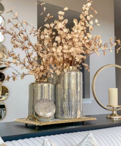 Inspire Me! Home Decor Jars White And Gold Elegant Jar With Lid (2 Sizes)