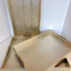 Inspire Me! Home Decor Golden Faux Leather Tray, Set Of 3