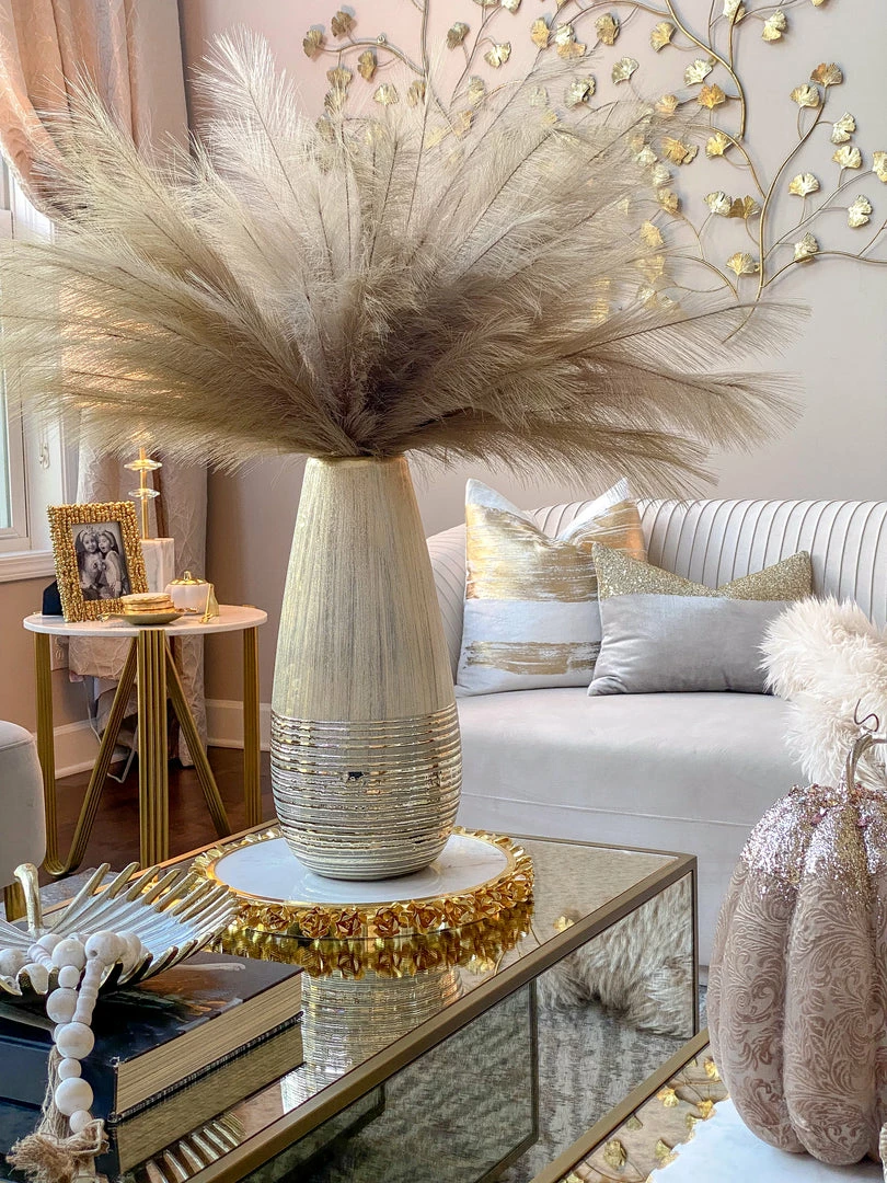 Inspire Me! Home Decor Champagne Two-Textured Vase 3 Inspire Me! Home Decor Champagne Two-Textured Vase