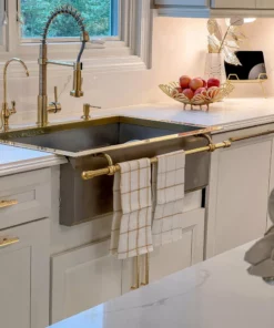 Inspire Me! Home Decor Set Of 2 Metallic Thread Gold Silver Dish Cloths